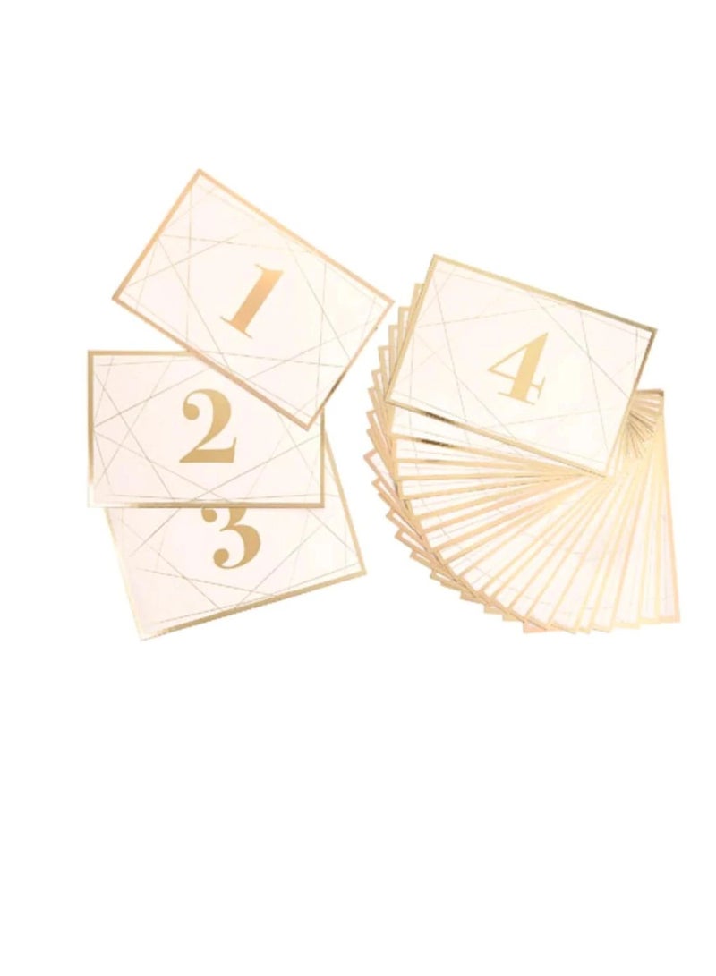 بطاقات رقم الجدول الهندسي الحديث مع رقائق ذهبية: 25 قطعة - Image 2