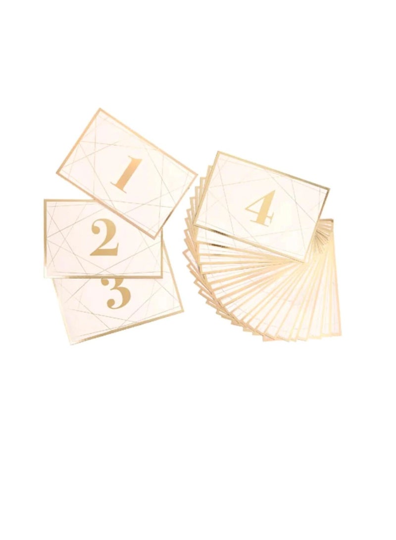 بطاقات رقم الجدول الهندسي الحديث مع رقائق ذهبية: 25 قطعة - Image 3