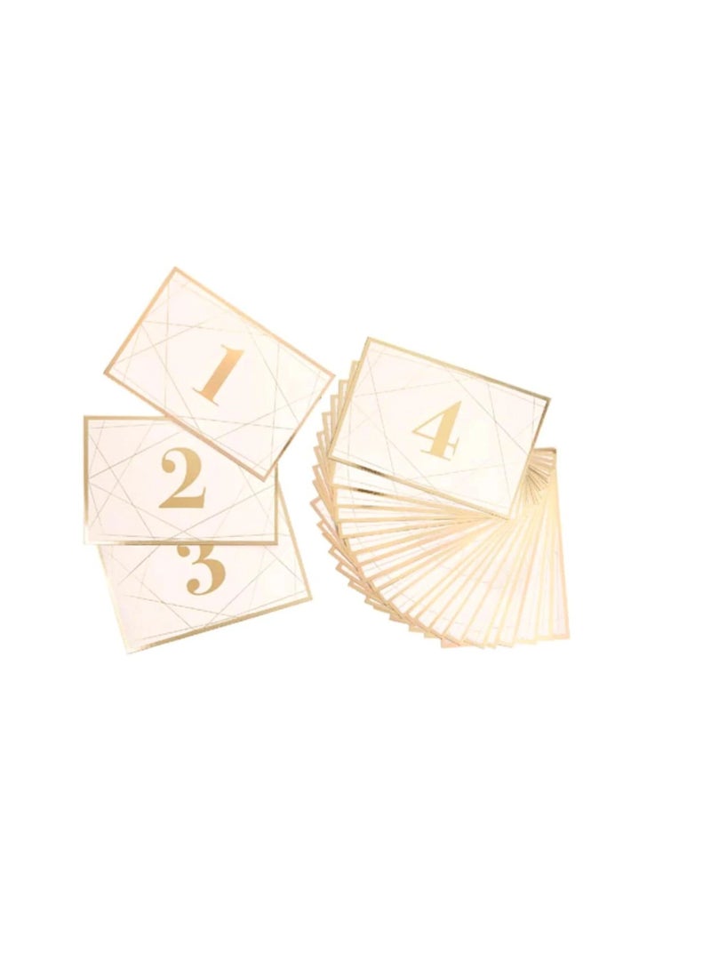 بطاقات رقم الجدول الهندسي الحديث مع رقائق ذهبية: 25 قطعة - Image 1