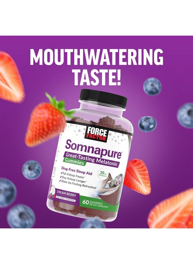 Force Factor FORCE FACTOR Somnapure Gummies 3-Pack with Melatonin 10mg, Melatonin Gummies, Dream Berry Flavor, 180 Gummies, Purple  - Image 4