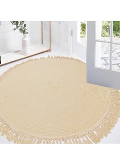 Round Woven Cotton Rope Rug with Fringe – Boho Chic Handcrafted Floor Mat for Living Room, Bedroom, Nursery & Entryway – Soft & Durable Neutral Décor Accent - pzsku/ZC21B1CF1F3A7B993B1FEZ/45/_/1737200651/eb7f2926-beea-4291-8932-6e7f43f47216