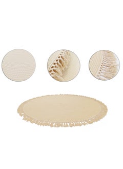 Round Woven Cotton Rope Rug with Fringe – Boho Chic Handcrafted Floor Mat for Living Room, Bedroom, Nursery & Entryway – Soft & Durable Neutral Décor Accent - pzsku/ZC21B1CF1F3A7B993B1FEZ/45/_/1737200656/893d1443-484c-4412-a332-02812165d2a4