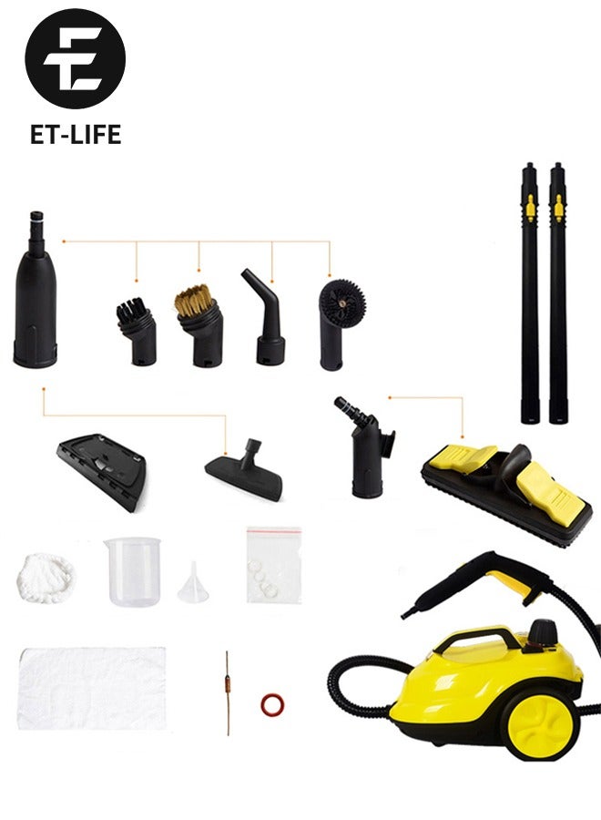 ET-LIFE Multifunction Steam Cleaner, for Floor Cleaning/Car Cleaning/Sofa Cleaning/Kitchen Cleaning/Toilet Cleaning/Washer Cleaning/Housekeeping, 2L, 2000W, 3m Wired, SE8620, Yellow - Image 1