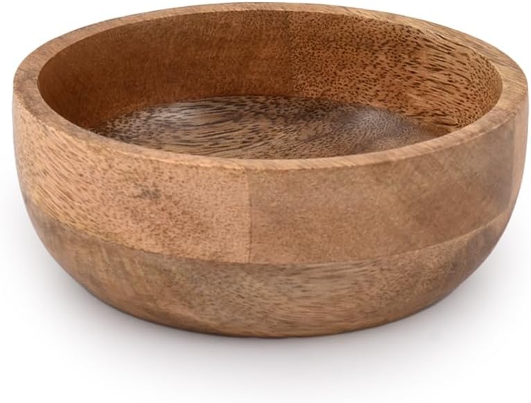 MAHASU Soup Bowl Wood Sauce Bowl Wooden Mini Round Bowl Serving Craft Bowls Kitchen Condiment Bowls 5 X 5 X 2 Set of 3 - Image 4