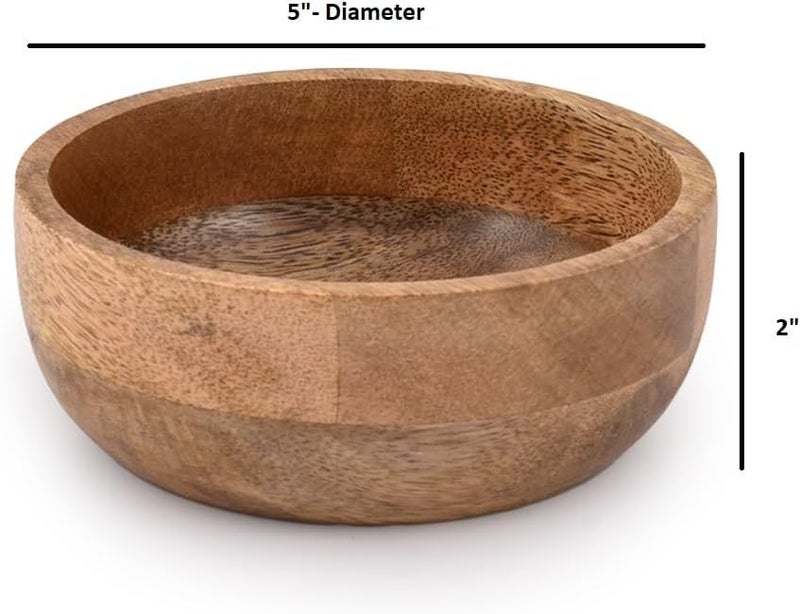 MAHASU Soup Bowl Wood Sauce Bowl Wooden Mini Round Bowl Serving Craft Bowls Kitchen Condiment Bowls 5 X 5 X 2 Set of 3 - Image 5