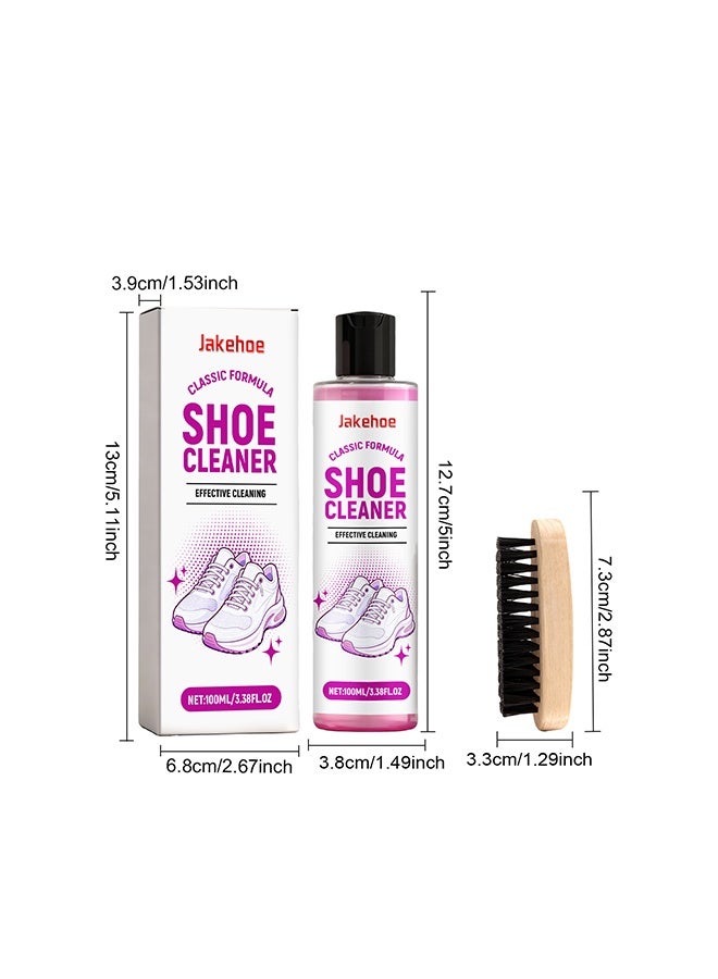 Jakehoe عدة تنظيف الأحذية - مستلزمات تنظيف متعددة الوظائف - مجموعة عناية بالأحذية متكاملة - للأحذية الرياضية، الجلدية، الشبكية، وأحذية التنس - مع فرشاة - Image 2