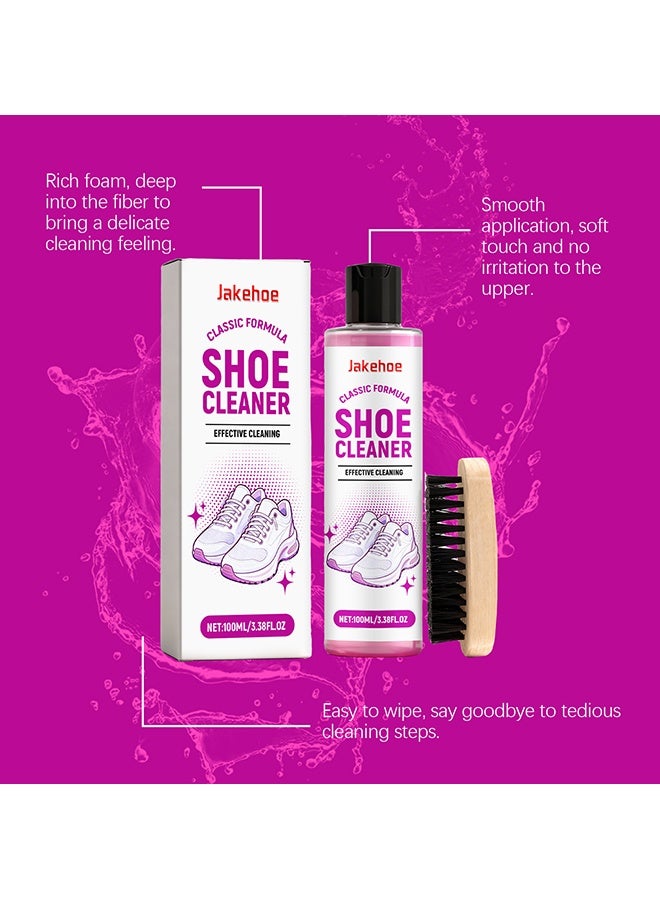 Jakehoe عدة تنظيف الأحذية - مستلزمات تنظيف متعددة الوظائف - مجموعة عناية بالأحذية متكاملة - للأحذية الرياضية، الجلدية، الشبكية، وأحذية التنس - مع فرشاة - Image 4