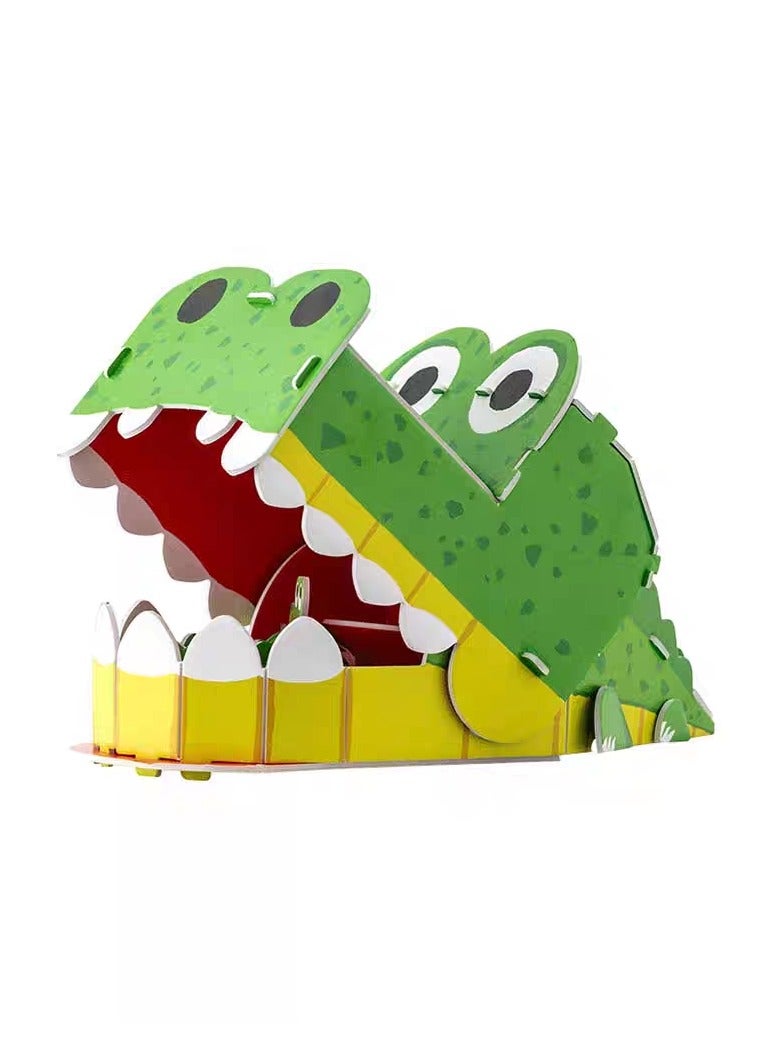 Little Sunshine 21 PCS Crocodile 3D Three-dimensional Jigsaws Puzzle for Kids Toys for Boys Girls DIY Crafts 3D Puzzle STEM Toys Gifts for Kids Ages 3+ - Image 3