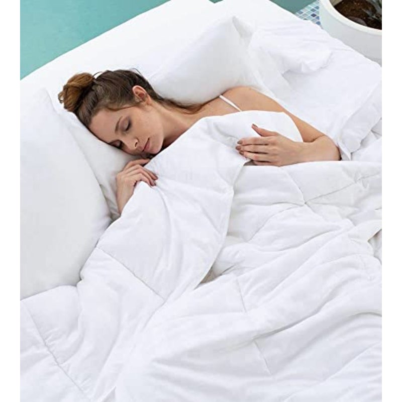 Duvet/Comforter All-Season, Comfortable Sleep Quilt Bedding, Microfibre Super Soft Duvet Insert White Single/King Size 220x240CM - Image 5