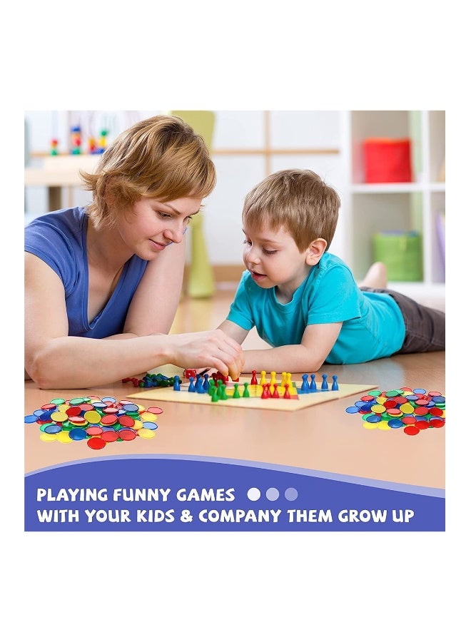 Round Chips Learning Toys 160 Pcs/Set 4 Color Round Chips Counting Numbers Teaching for Crafts Decoration Plastic Counting Chips for Math - Image 3