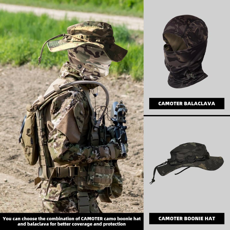 CAMOTER Camo Balaclava Ski Face Mask UV Protector for Man and Women Hunting Fishing Motorcycle Windproof&Military Tactical (Polyester, Camo CP Black) - Image 4
