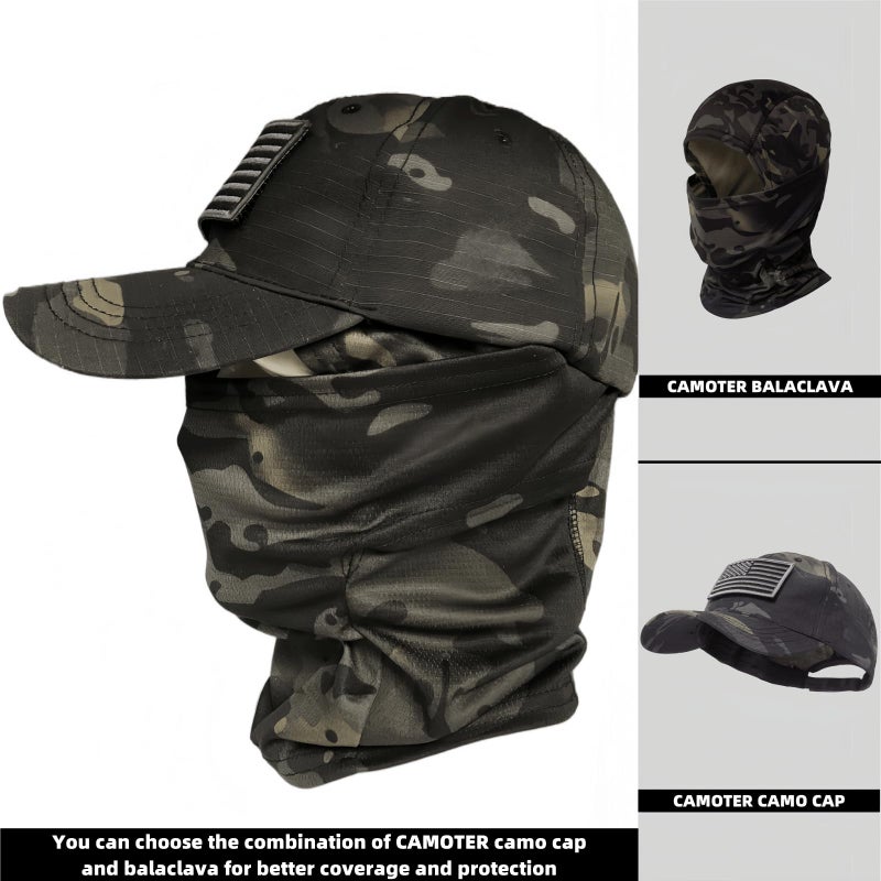 CAMOTER Camo Balaclava Ski Face Mask UV Protector for Man and Women Hunting Fishing Motorcycle Windproof&Military Tactical (Polyester, Camo CP Black) - Image 5