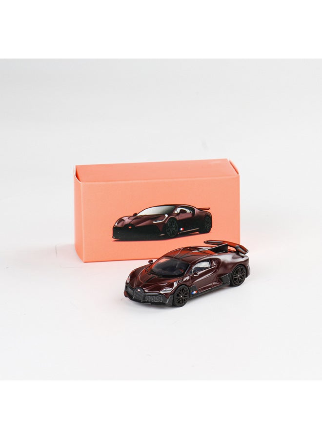 [Boxed] JKM1/64 Bugatti Veyron DIVO Super Run Alloy Model Shock Absorbing Decoration Model-Color:Dark Wine Red [Color Box]]  - Image 1