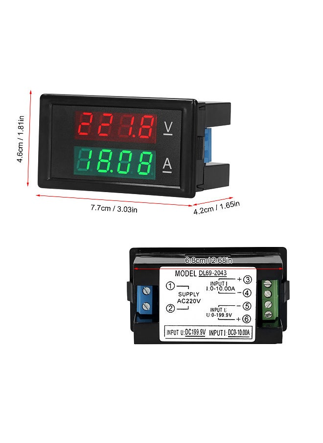 Generic - Digital Voltmeter Ammeter Voltage Current Tester Gauge Volt Amperage Tester Meter Amp Detector Red Green Dual Display Digital Multimeter - Image 1