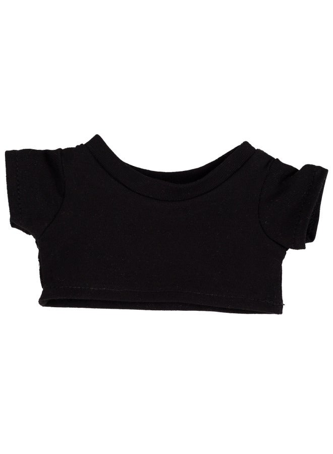 Doll 10/15cm20cm Cotton Doll Black And White Short Sleeve T-shirt Doll Doll Clothes Can Add LOGO Pattern-Specifications:20cm-Color:Black T-Shirt  - Image 1