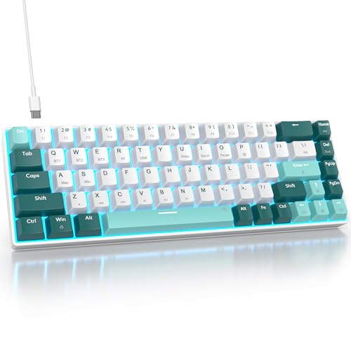 surmen Wireless 65% Mechanical Keyboard Hot Swappable, 68 Keys Bluetooth Gaming Keyboard with Quiet Linear Yellow Switch for PC Mac Gamer(Gateron Yellow, Forest 68) - Image 4