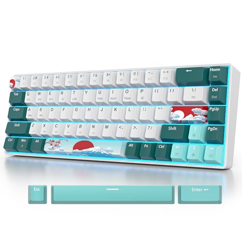 surmen Wireless 65% Mechanical Keyboard Hot Swappable, 68 Keys Bluetooth Gaming Keyboard with Quiet Linear Yellow Switch for PC Mac Gamer(Gateron Yellow, Forest 68) - Image 1