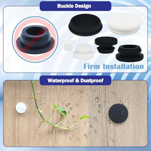 Tugermoola 100PCS 7 Sizes Small Silicone Hole Plug Rubber Plugs for Holes Assorted Sizes 1/5" 1/4" 5/16" 3/8" 1/2" Rubber Plug White - Image 4