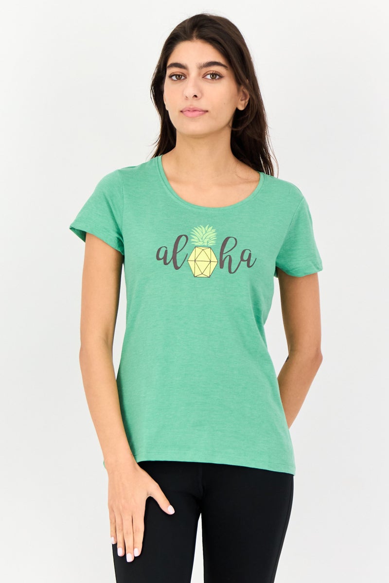 zivame Women 2 Pcs Crew Neck Graphic Print Short Sleeve Sleepwear Set, Multicolor - Image 4