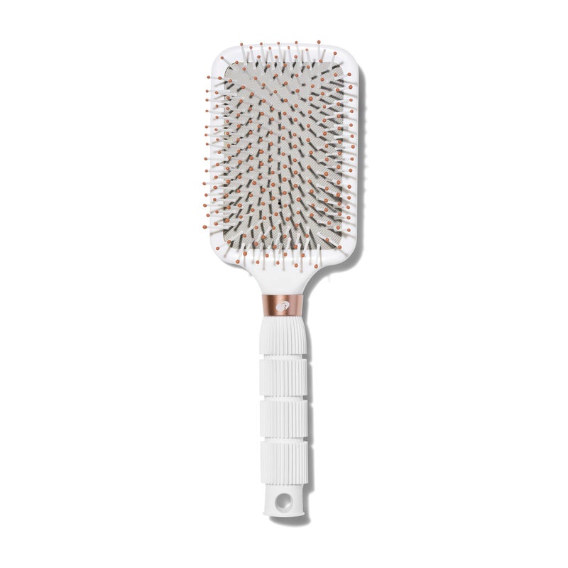 T3 Smooth Paddle Brush | Cushioned Body and Wide Flat Base for Gentle Styling | Heat Resistant Bristles - Image 1