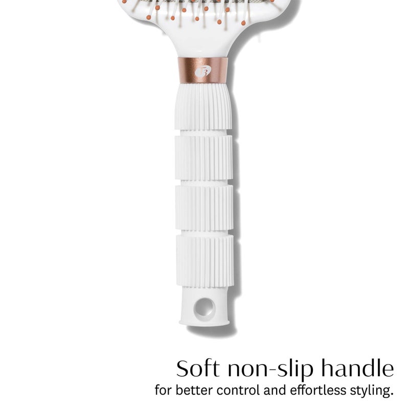 T3 Smooth Paddle Brush | Cushioned Body and Wide Flat Base for Gentle Styling | Heat Resistant Bristles - Image 4
