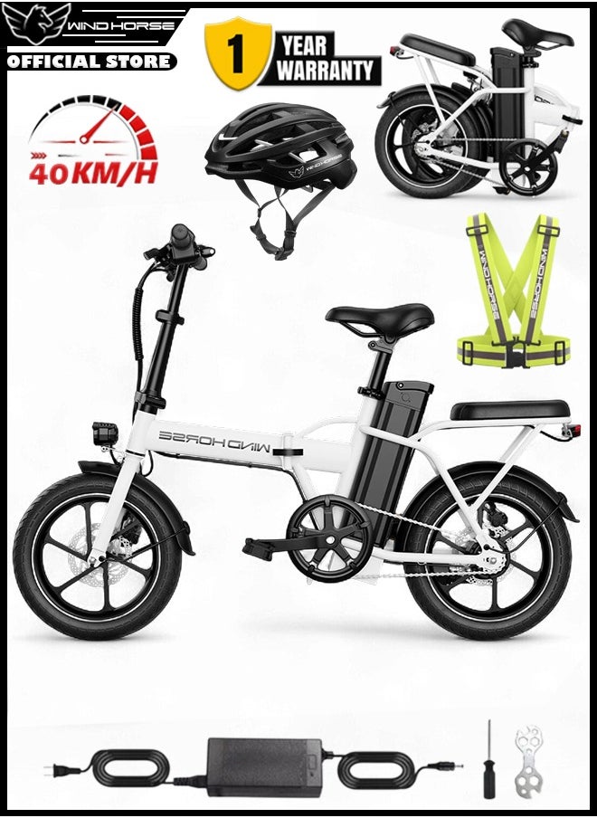 Wind Horse W2A Folding Electric Scooter with 350W High Speed Motor, 36V 8AH Battery, 40 KM/H Speed, 35 KM Range, Dual Disk Brakes, Carbon Alloy Frame and 16 Inches Tires  - Image 1