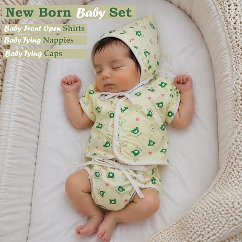 Fareto Born Baby Daily Essential Clothing Set Gift Pack, Baby Shower Giftpack, Unisex (0-3 Months, Total Items:30, Pack Of 6 Sets, Cotton Blend Printed, Multicolor) - Image 3