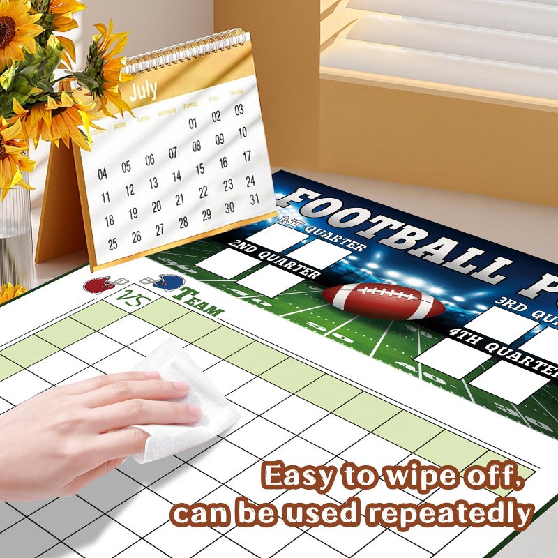 Sereliy Large Football Pool Poster 16.2 X 23.6 Inch, Squares 100 Grids Score Record Poster Football Party Supplies, Super Game Bowl Party Decorations 2026 (Field) - Image 5