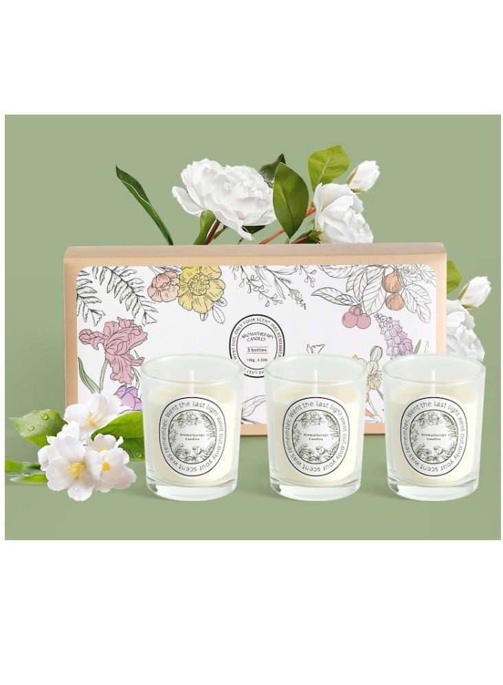 3pcs Scented Candle, Three Different Scents Single Wick Candle - Floral Scent - Image 1