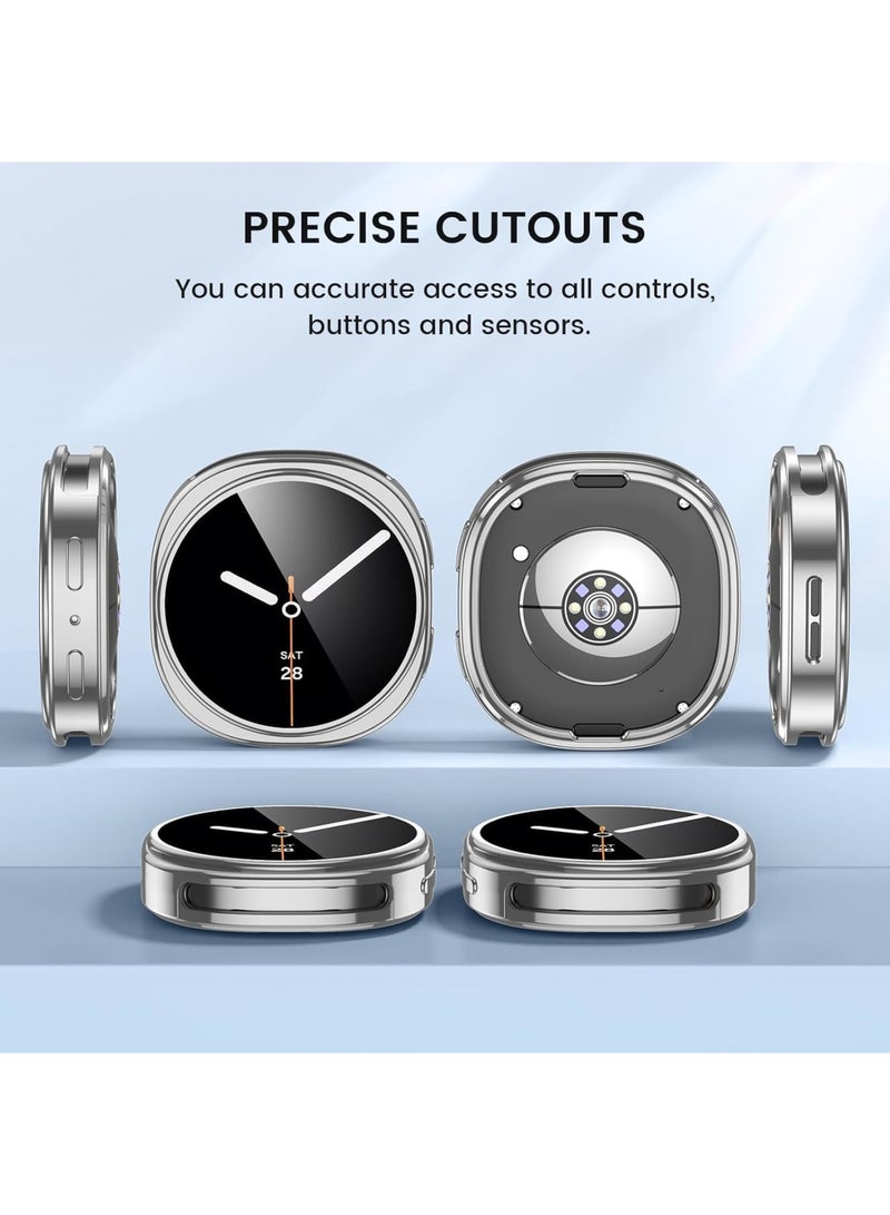 Barakah Smartwatch Screen Protector for Galaxy Watch 8 44mm, Soft TPU Bumper Cases for All-Around Protection Against Drops, Scratches and Bumps, 3 Pack, (Clear+Black+Silver) - Image 5