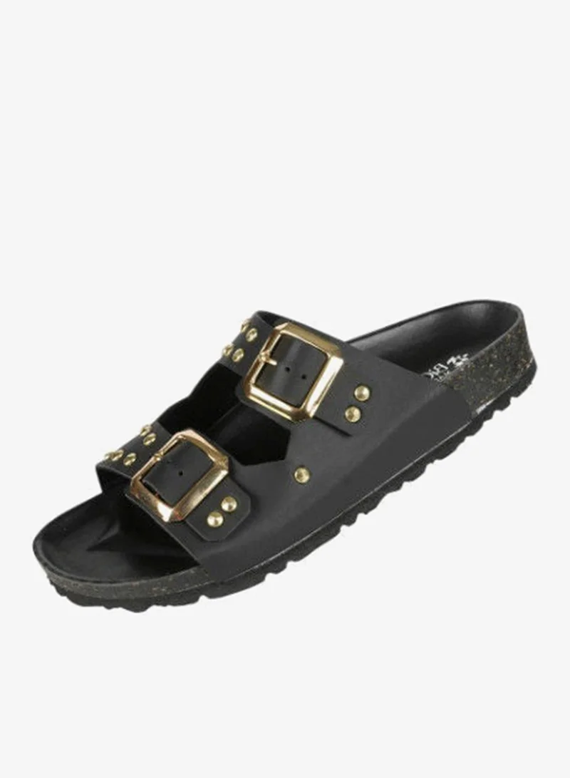 Biochic Black Biochic Ladies Double Strap Sandals 012-482 1880VN-Black for Women | Best Price UAE