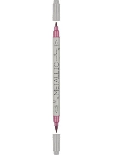 Bruno Visconti Sketch&art Brush Pen, One Side Brush Tip, The Other Fine Tip. 10 Colors. Metallic 22-0114  - Image 3