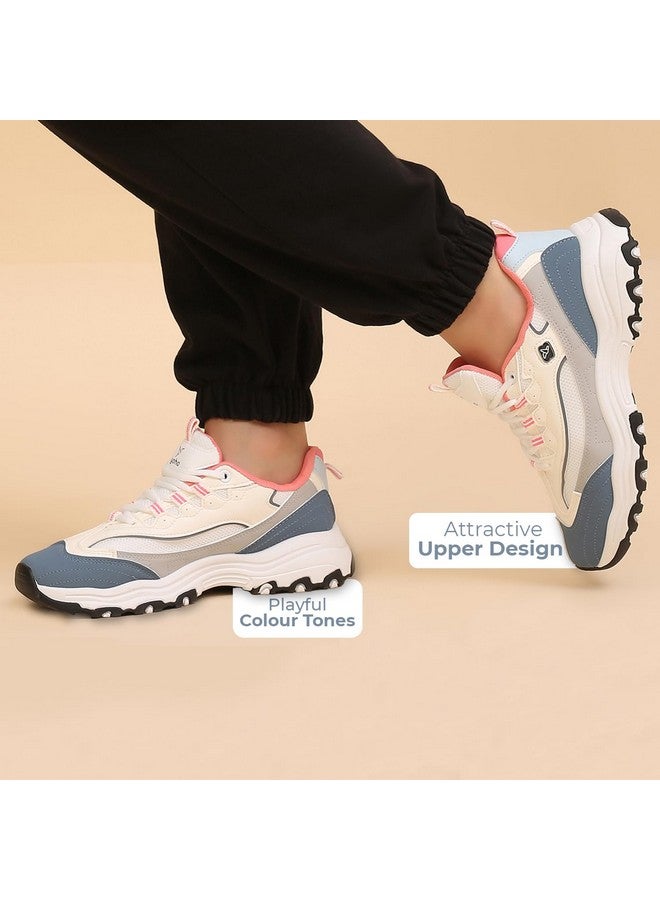YOHO Chonks Women’s Sporty Comfortable Chunky Sneakers | Dove Grey - UK 4 - Image 3