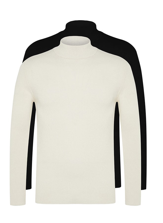 trendyol - Fitted Sweater  black& white - Image 1