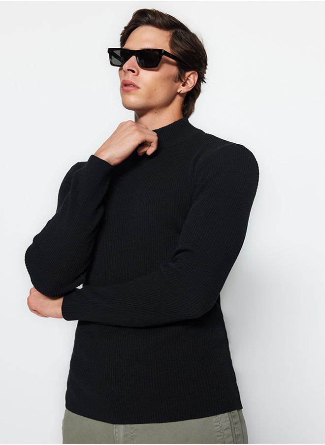 trendyol - Fitted Sweater  black& white - Image 1