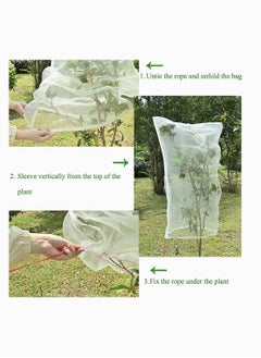 Y&D Plant Net Bags, SYOSI with Adjustable Drawstring Birds Netting Fruit Bags for Protectin Plants and Trees Flowers Garden Pest Barrier Bag Deer 4 Pieces  - Image 3