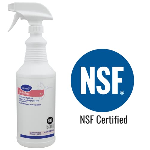 Diversey 94368259 SUMA INOX Stainless Steel Polish, Cleans Appliances, Brass, Copper & Polishes Metals, Ready-to-Use Spray, 32-Ounce (Pack of 6) - Image 5
