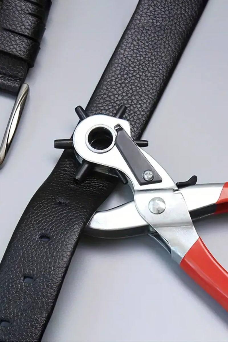 Heavy-Duty Rotary Leather Hole Punch Plier Tool with 6 Multi-Size Holes (2mm-4.5mm) - Ergonomic Grip for Leather Belts, Fabric, Canvas & More  - Image 2