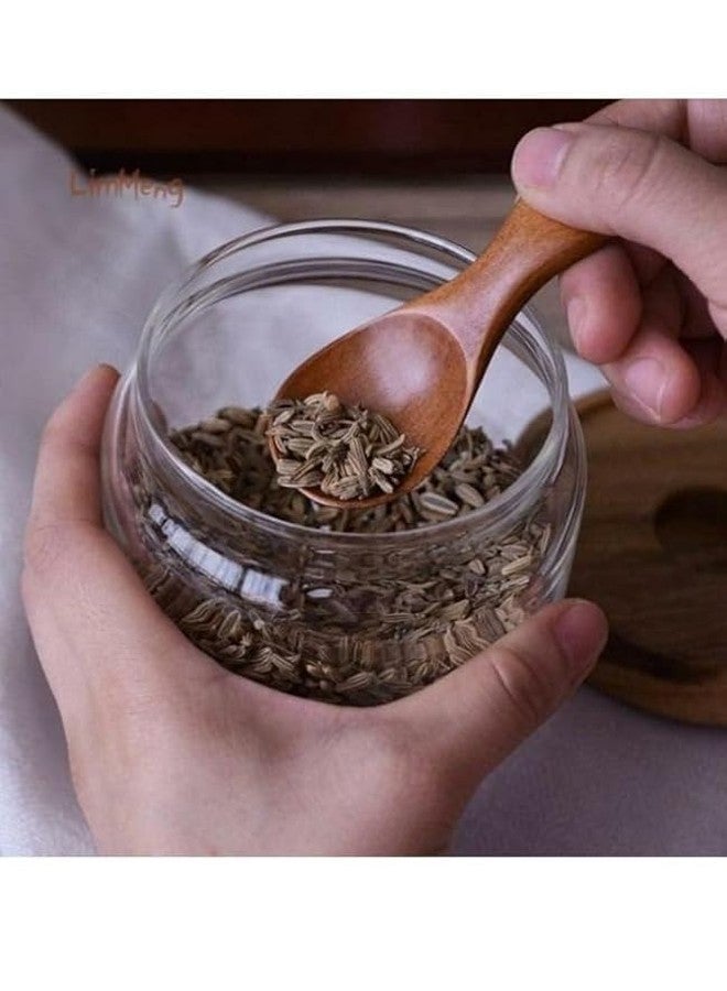 CLASSIC EXPORT ملاعق ملح خشبية من كلاسيك إكسبورت، صغيرة الحجم بمقبض قصير، عبوة من 12 ملعقة للتوابل والبهارات والقهوة والشاي - Image 4