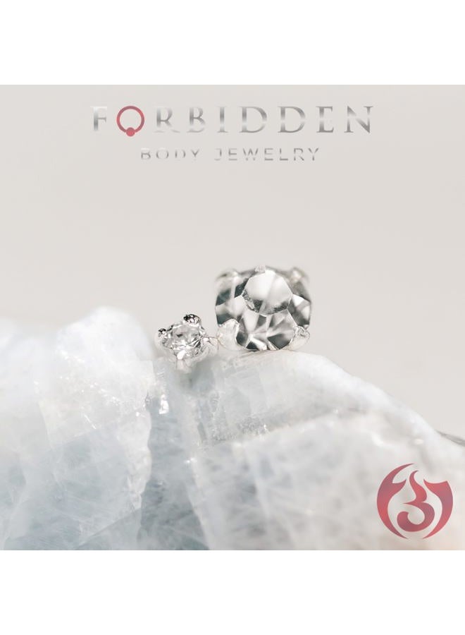 Forbidden Body Jewelry مجموعة من 2 دبابيس أنف: دبابيس أنف من الفضة الإسترلينية مع أحجار زركونيا مكعبة، 1.5 مم و 2.5 مم - Image 4
