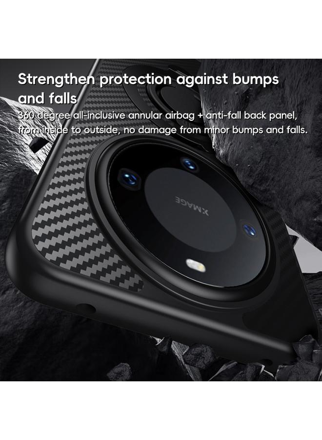 S-TOP Case For Huawei Mate 60 Pro / 60 Pro+ Carbon Fiber MagSafe Phone Case with 360 Degree Rotating Holder - Image 5