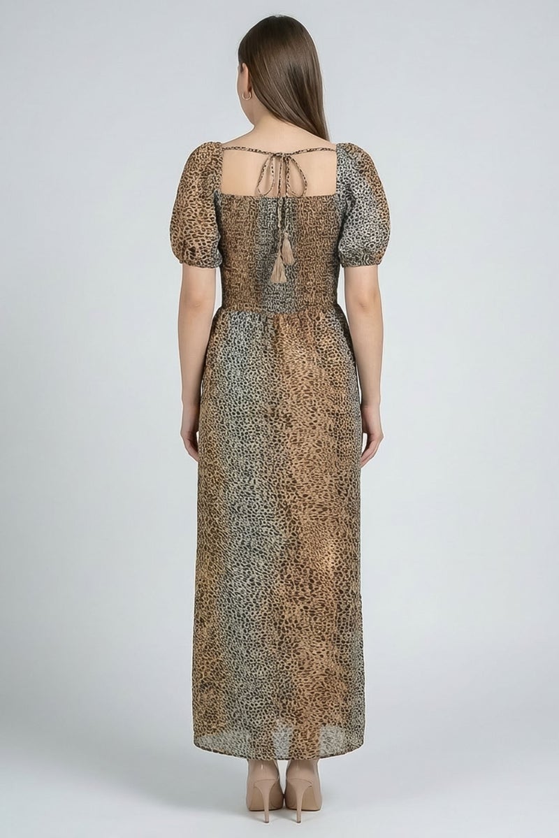 Willow & Whistle Women Animal Print Maxi Dress, Multicolor - Image 4