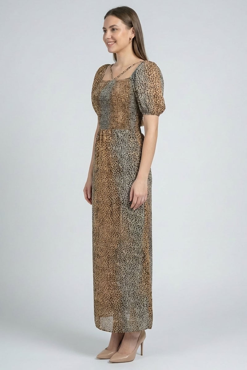 Willow & Whistle Women Animal Print Maxi Dress, Multicolor - Image 3