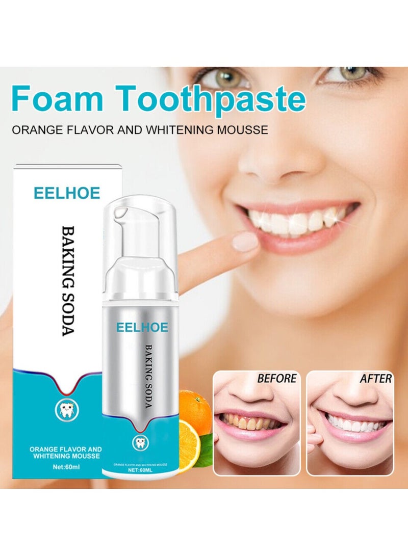 EELHOE 60ML Baking Soda Teeth Cleaning Mousse Deep Cleaning Foam Toothpaste Stains Removal Fresh Breath Tooth Whitening Mousse - Image 4