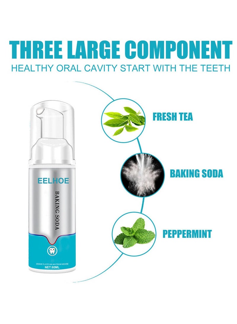 EELHOE 60ML Baking Soda Teeth Cleaning Mousse Deep Cleaning Foam Toothpaste Stains Removal Fresh Breath Tooth Whitening Mousse - Image 2