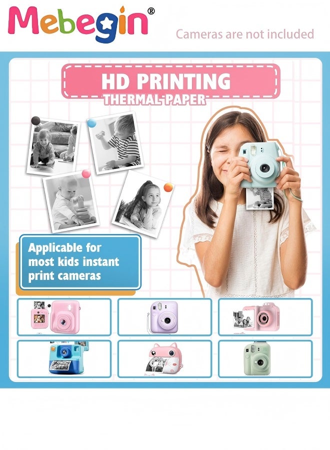 MEBEGIN 30 Rolls Kids Camera Print Paper Refill, Kids Instant Print Camera Photo Papers, 57x 25mm Thermal Paper Rolls, Compatible with Most Children Instant Print Camera, HD Printing, BPA Free - Image 3