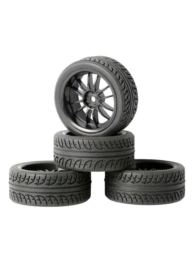 Generic - 1/10 Level Running Racing Highway Street Running RV Wear-resistant Tire HSP Unlimited RC Remote Control Model Car Four Pack-Color:D21 + A Wheel Hub - Image 1