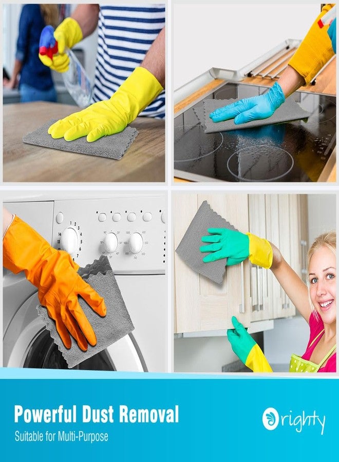 Orighty Grey Microfiber Cleaning Cloth, 24 Pack Highly Absorbent Cleaning Rags, Microfiber Towels for Cars, Household Cleaning Supplies, Reusable Lint Free Cloths for House, Kitchen, 12 x12 inch - Image 4