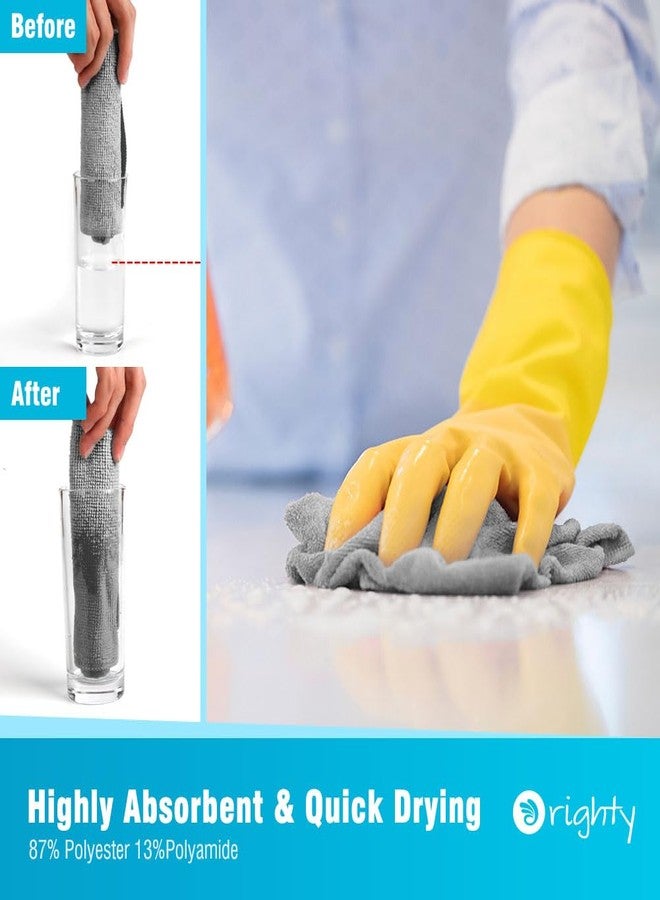 Orighty Grey Microfiber Cleaning Cloth, 24 Pack Highly Absorbent Cleaning Rags, Microfiber Towels for Cars, Household Cleaning Supplies, Reusable Lint Free Cloths for House, Kitchen, 12 x12 inch - Image 3