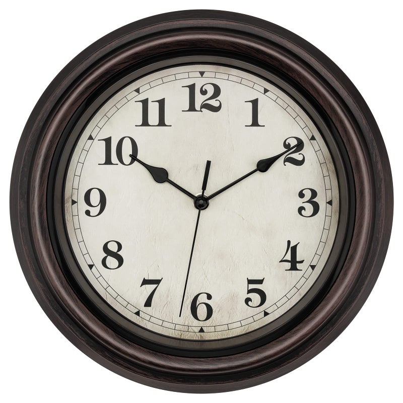 Foxtop Foxtop Outdoor Clocks Waterproof Retro Silent NonTicking Battery Operated Quartz Round Indoor Outdoor Wall Clock for Patio Pool Garden Home 12 Inch Bronze 